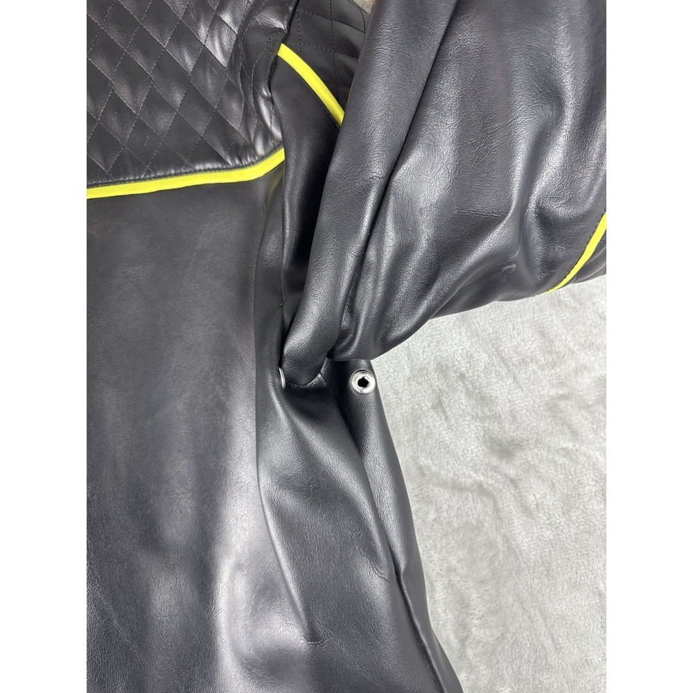 Vintage LIP SERVICE Rock Moto Full Zip Jacket Womens Size Large PVC Cloth USA - Picture 4 of 16
